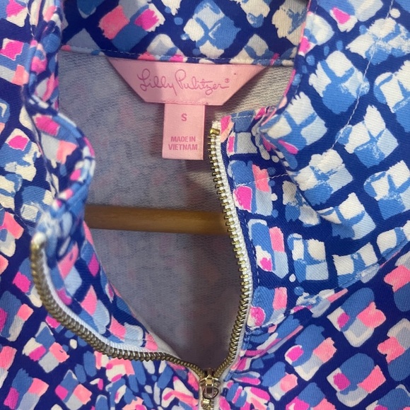 Lilly Pulitzer Skipper Popover Full Zip Small Royal Pop Up Toe In Crochet Blue - Picture 4 of 6